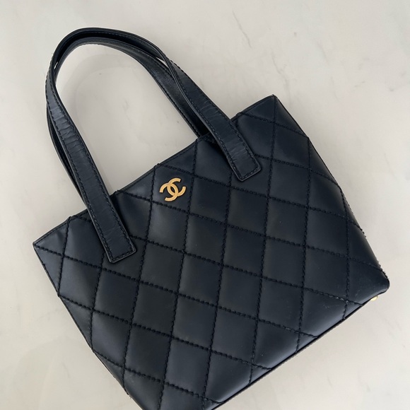 Chanel Wild Stitch Line Small Tote Bag Vintage Black - Picture 1 of 16